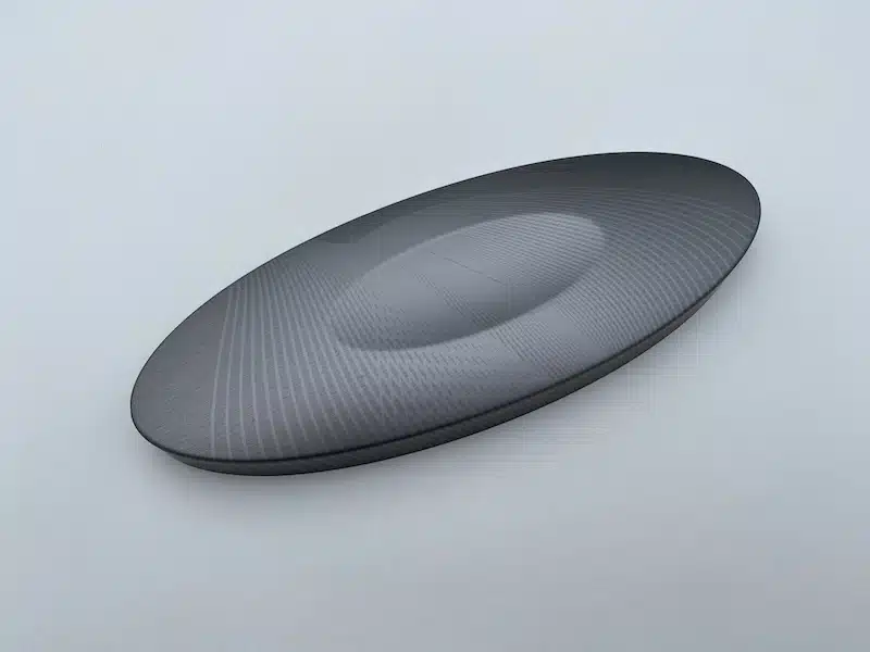 Oval cladding part on white background